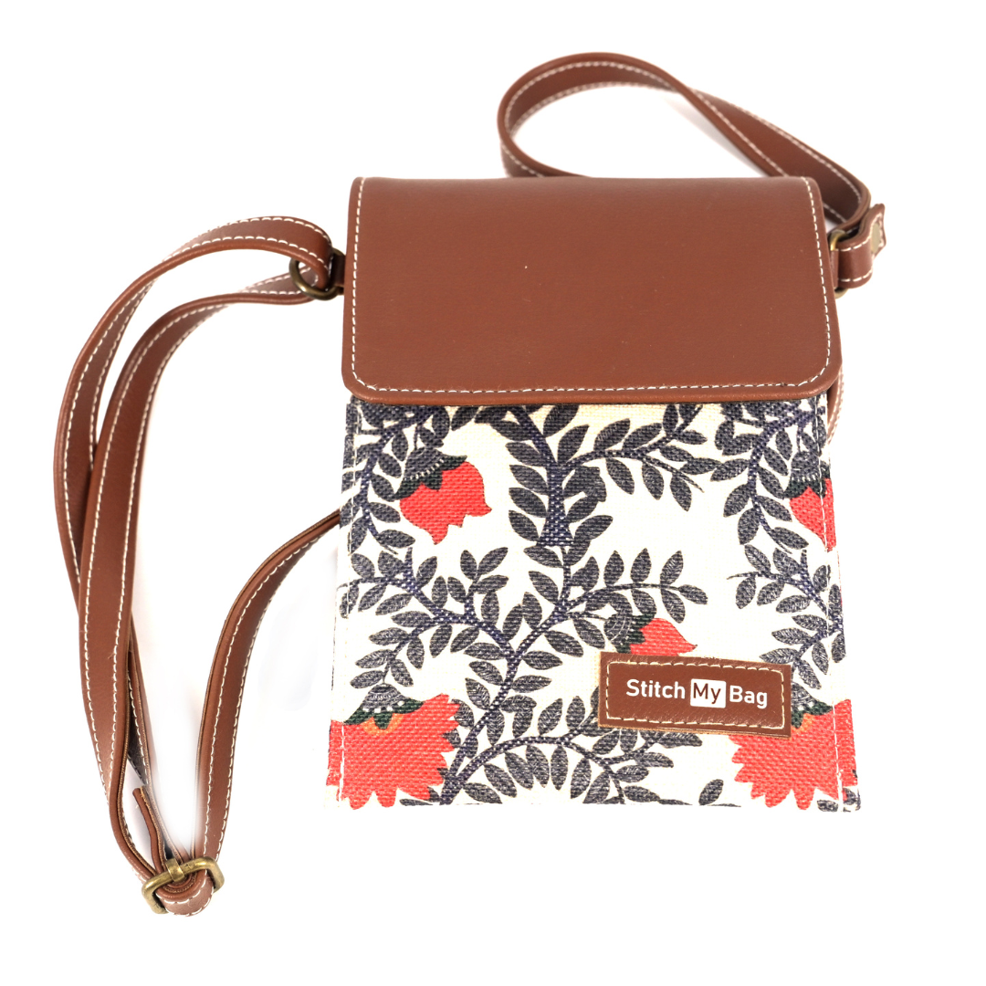 FloraTrail Mini Sling Bag – Brown