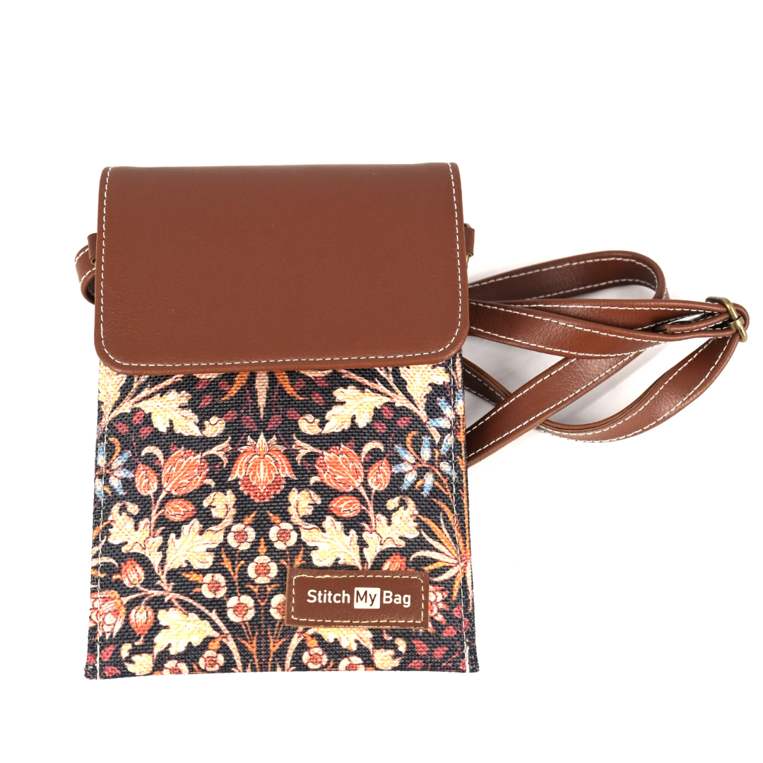 Autumn Vine Mini Sling Bag – Brown